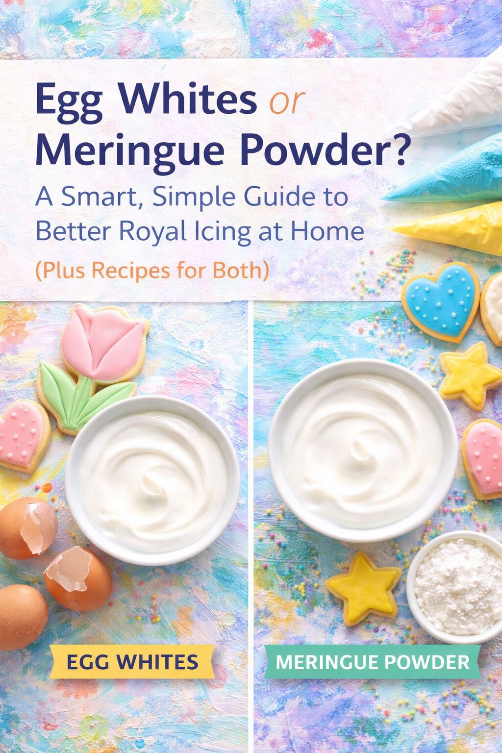 featured image for Egg Whites or Meringue Powder? A Smart, Simple Guide to Better Royal Icing at Home (Plus Recipes for Both)