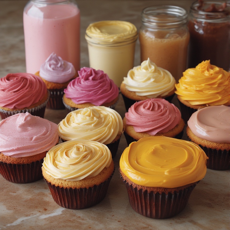colorful buttercream cupcakes 