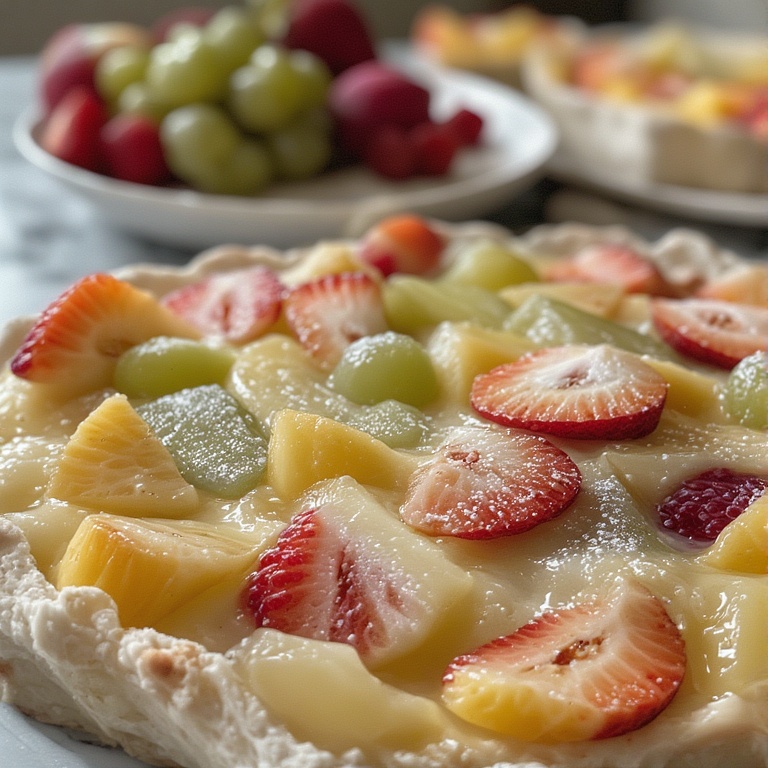 fruit custard dessert