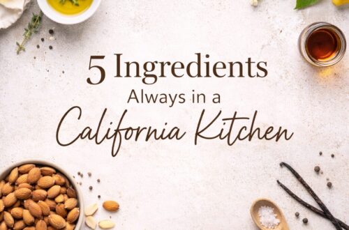 feature image california kitchen ingredients lemons, almonds, olive oil..